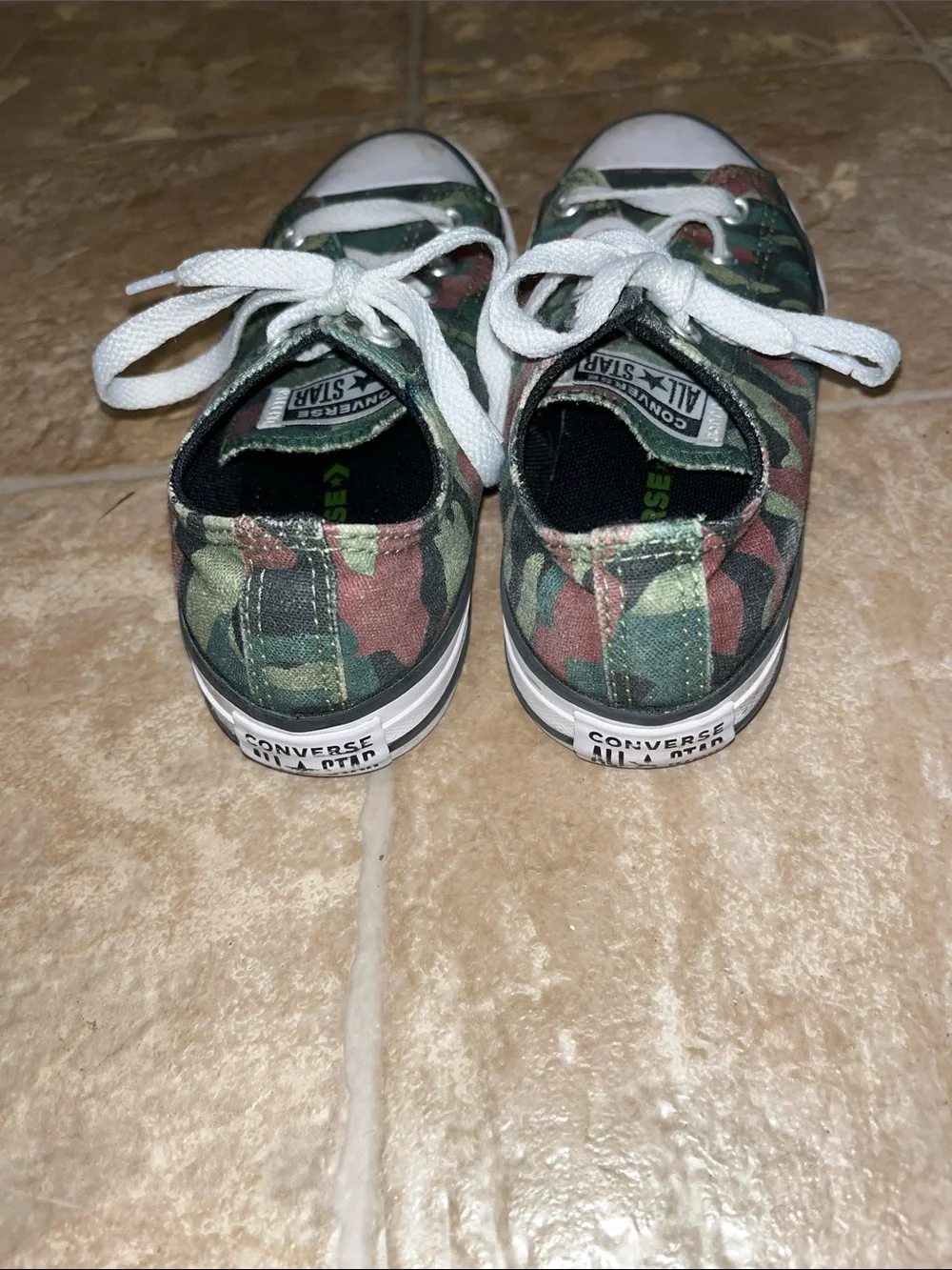 Kids Converse Camouflage Low-Top Sneakers - Green Camo